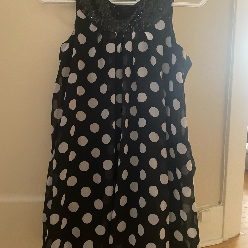 The Children's Place Black Sequin and Polka Dot Dress